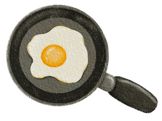 fried egg in a frying pan, breakfast homemade, egg cooking concept
