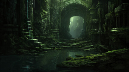 Enigmatic Underworld Subterranean Realm of Mysteries . - obrazy, fototapety, plakaty