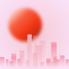 red city skyline