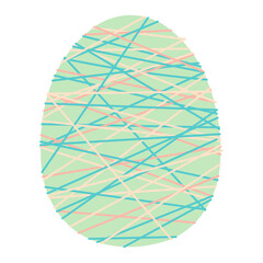Painted Easter egg illustration. Flat style design, isolated vector. Easter holiday clip art, seasonal card, banner, poster, element