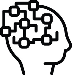 Brainstorm mindset icon outline vector. Cognitive knowledge. Creative idea development