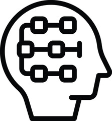 Brainstorming method icon outline vector. Strategical business discussion. Idea teamwork analysis