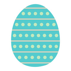 Painted Easter egg illustration. Flat style design, isolated vector. Easter holiday clip art, seasonal card, banner, poster, element
