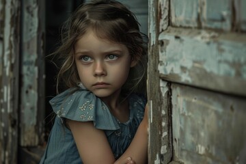 abandoned child in orphanage concept,psychological trauma