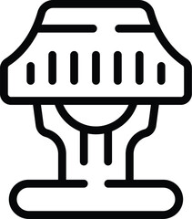 Bedside beacon icon outline vector. Sleeping comfort spotlight. Bedroom interior illumination