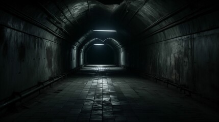 Image of underground tunnel. - obrazy, fototapety, plakaty