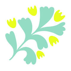 flower in flat style in vector. template for greeting card design sticker poster