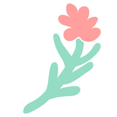 flower in flat style in vector. template for greeting card design sticker poster