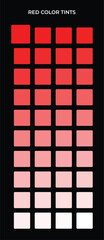 Vector red color tints