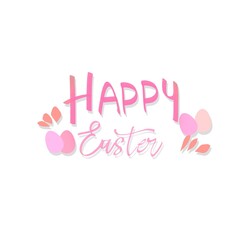happy easter text greeting card colorful illustration 