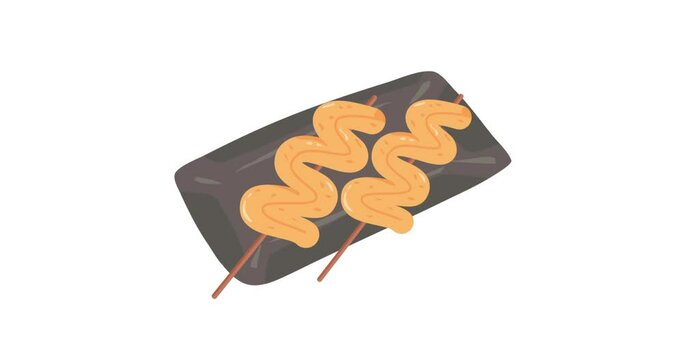 fish cake korean food odeng animation