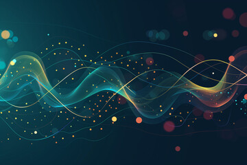 black background with colorful line with dots on it