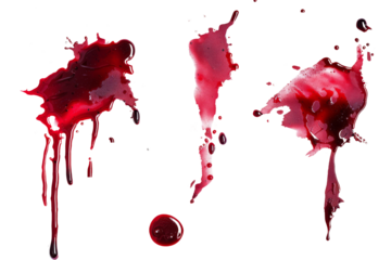 Splash of red wine or blood in various dynamic shapes, symbolizing movement and vitality, ideal for medical or criminal backgrounds