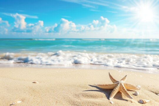 photo of beach holiday mockup background