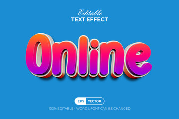 Online Text Effect 3D Gradient Color Style.