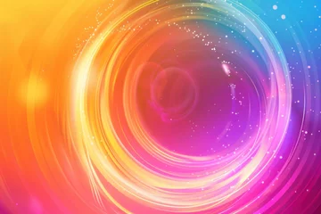 Tuinposter Multicolored circular shape Energy Flow Background © Anna