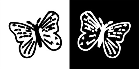 Illustration vector graphics of butterfly icon