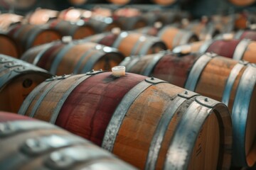 Experience the art of wine production in our cellar as red wine matures in oak barrels.