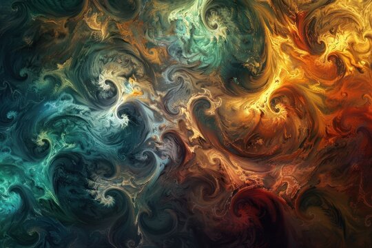 Chaotic swirls of color and texture for design
