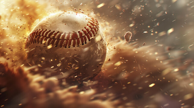 Baseball sports advertising photo with visual effects