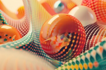 Retro-inspired shapes and colors in motion design background