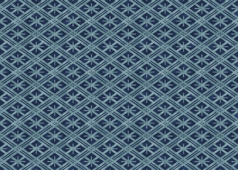 和柄業平格子　和紙素材_青