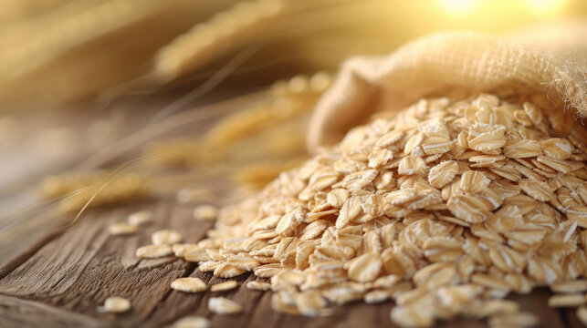 background image of oat theme with healthy product setting
