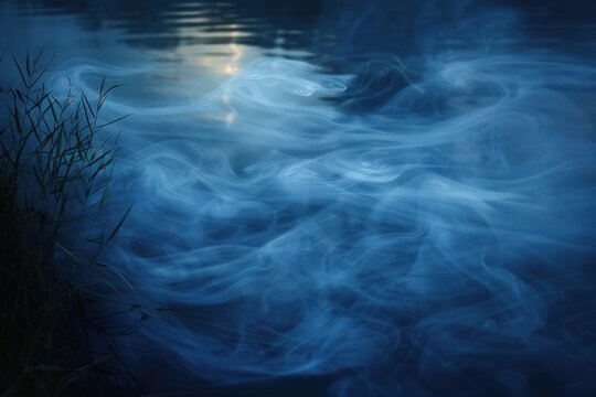 smoke in the moonlight background