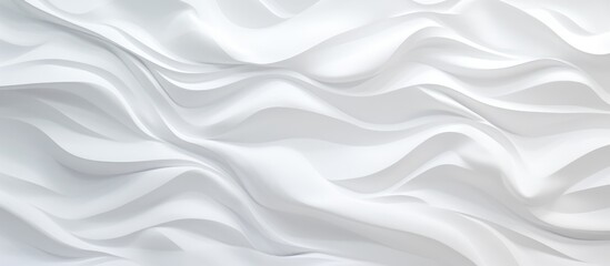 This close-up view shows a white fabric with wavy lines creating a textured design. The fabric appears soft and smooth, with subtle variations in color and pattern.