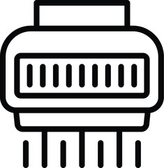 Hood system icon outline vector. Kitchen venting assembly. Cookery ventilation appliance