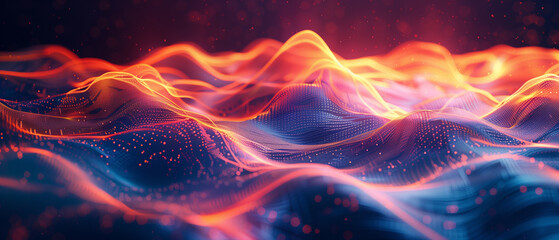 Obraz premium intertwining tech lines, data flow, an abstract technology background.