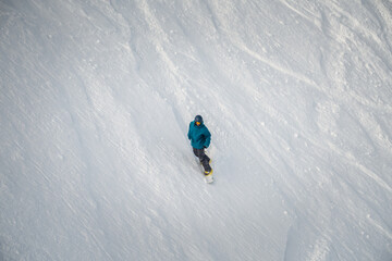 Freeride in Hintertux, Austria, ski resort snowboarder skier, mountain, deep snow