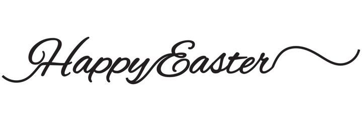 Happy easter letter calligraphy banner black color. EPS 10