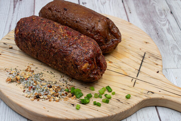 Seitan vegan Ham and peperoni,  plant based.