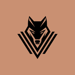 wolf head logo icon design 