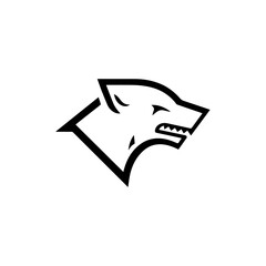 wolf head icon logo design 