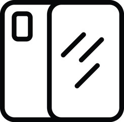Protective cover phone barrier icon outline vector. Glass protection technology. Fortified shatterproof protector accessory