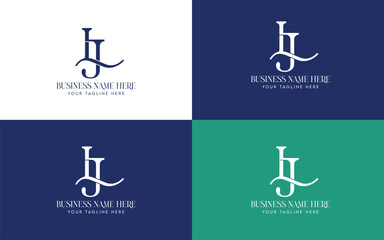 Luxury Elegant LJ monogram logo design icon full editable vector template