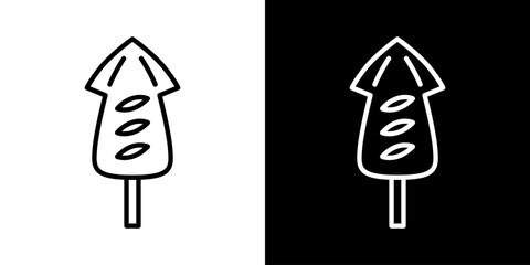 お祭りの屋台で売られているイカ焼き
