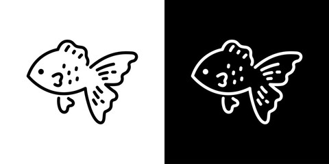 お祭り屋台の金魚すくいベクターアイコン