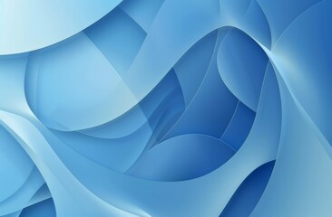 Abstract blue background with smooth curves and geometric shapes