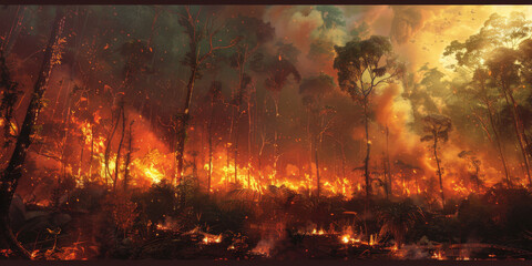 fire burn rainforest the impact of climate change and global warming,