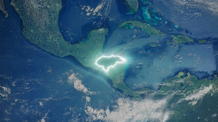Realistic Earth Glowing Borders Honduras