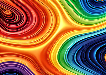 Obraz premium Colorful flowing spiral liquid waves background wallpaper,mixed gradient color abstract high definition and high definition,Generative AI 