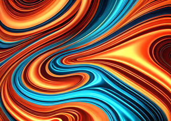 Colorful flowing spiral liquid waves background wallpaper,mixed gradient color abstract high definition and high definition,Generative AI	