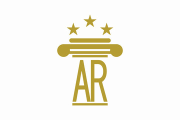 initials law firm logo with letter logo ar consept premium vector
