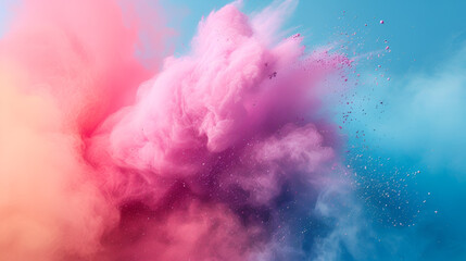 colorful rainbow holi paint color powder explosion, generative ai