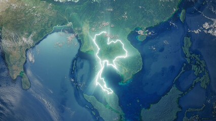 Realistic Earth Glowing Borders Thailand