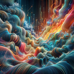 Abstract colorful background. Psychedelic fractal texture. Digital art. 3D rendering.