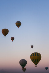 Hot air Balloons above Valley of the King in Luxor, Egypt